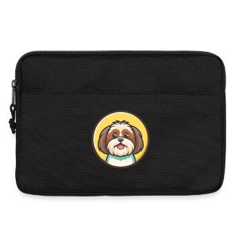 Shih Tzu Race de chien Dessin animé coloré Kawaii Clipart - Sacoche pour ordinateur portable 13 pouces - noir - Devant