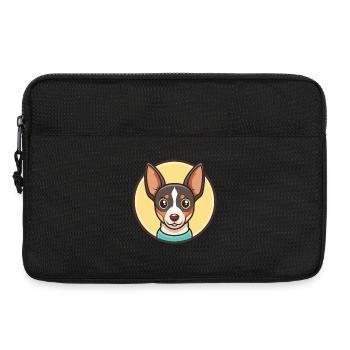 Jouet Fox Terrier Chien Race Dessin animé Kawaii Clipart - Sacoche pour ordinateur portable 13 pouces - noir - Devant
