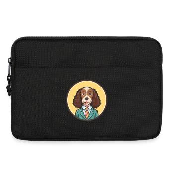Tweed Water Spaniel Dog Breed Funny Cartoon Kawaii - Laptop bag 13" - black - Front
