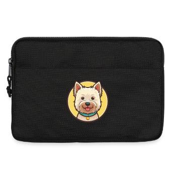 West Highland Terrier Dog Breed Cartoon Kawaii Pet - Laptop bag 13" - black - Front