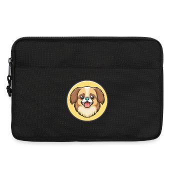 Épagneul tibétain chien race dessin animé Kawaii Clipart - Sacoche pour ordinateur portable 13 pouces - noir - Devant