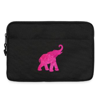 Yoga Pink Elephant Meditation Energy Mandala Decoration - Laptop bag 13" - black - Front