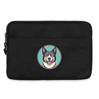 Alabai berger chien race dessin animé Kawaii Clipart - Sacoche pour ordinateur portable 13 pouces - noir - Devant