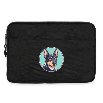 Black And Tan Terrier Dog Breed Cartoon Kawaii Pet - Laptop bag 13" - black - Front