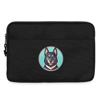 Noir Norvégien Chien Race Dessin Animé Kawaii Clipart - Sacoche pour ordinateur portable 13 pouces - noir - Devant