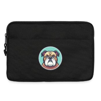 Bouledogue Chien Race Dessin animé Personnage Kawaii Clipart - Sacoche pour ordinateur portable 13 pouces - noir - Devant