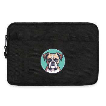 Boxer Hund Rasse Cartoon Kawaii Clipart Tier Haustier - Laptoptasche 13" - Schwarz - Vorne