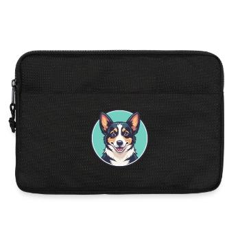 Cardigan Welsh Corgi Dog Breed Cartoon Kawaii Pet - Laptop bag 13" - black - Front