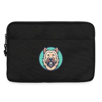 Briard Dog Breed Cartoon Kawaii Clipart Animal Pet - Laptop bag 13" - black - Front