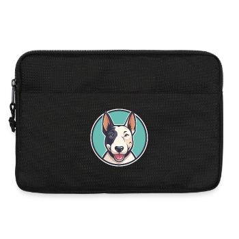 Bull Terrier Chien Race Dessin animé Kawaii Clipart Animal de compagnie - Sacoche pour ordinateur portable 13 pouces - noir - Devant