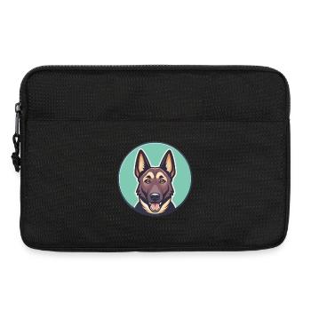 Dutch Shepherd Dog Breed Cartoon Kawaii Clipart - Laptop bag 13" - black - Front
