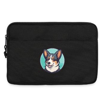 Cur Chien Race Dessin Animé Kawaii Clipart Illustration - Sacoche pour ordinateur portable 13 pouces - noir - Devant