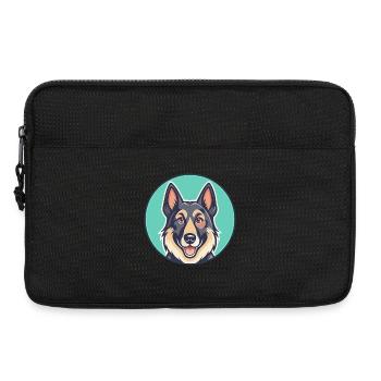 Osteuropäische Schäferhund Rasse Karikatur Kawaii - Laptoptasche 13" - Schwarz - Vorne