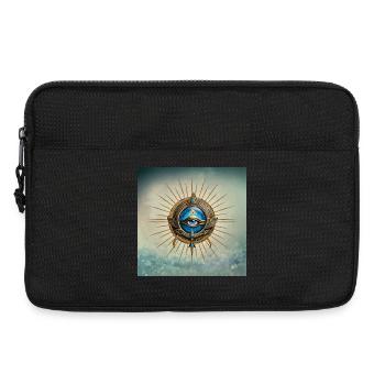 Symbole de l’œil égyptien qui voit tout - Sacoche pour ordinateur portable 13 pouces - noir - Devant