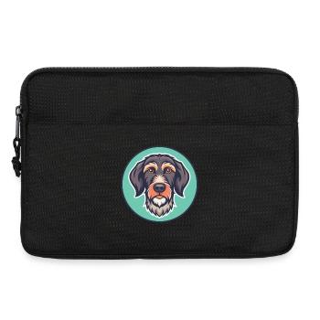 German Roughhaired Pointer Dog Breed Funny Cartoon - Laptop bag 13" - black - Front