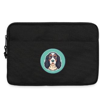 Deutsche Spaniel Hunderasse Cartoon Kawaii Clipart - Laptoptasche 13" - Schwarz - Vorne