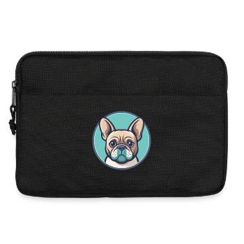 Bouledogue Français Chien Race Dessin animé Kawaii Clipart - Sacoche pour ordinateur portable 13 pouces - noir - Devant