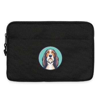 Grand Basset Griffon Vendéen Chien Race Dessin Animé Animal de compagnie - Sacoche pour ordinateur portable 13 pouces - noir - Devant