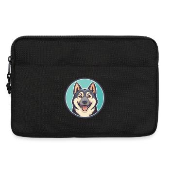 Hallefors Elkhound Dog Breed Cartoon Kawaii - Laptop bag 13" - black - Front