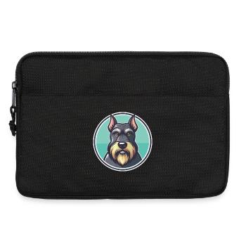 Giant Schnauzer Dog Breed Cartoon Kawaii Clipart - Laptop bag 13" - black - Front