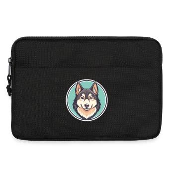 Groenland Chien Race Dessin animé Kawaii Clipart Animal - Sacoche pour ordinateur portable 13 pouces - noir - Devant