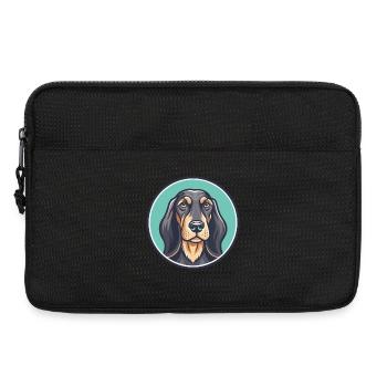 Greek Harehound Dog Breed Cartoon Kawaii Clipart - Laptop bag 13" - black - Front