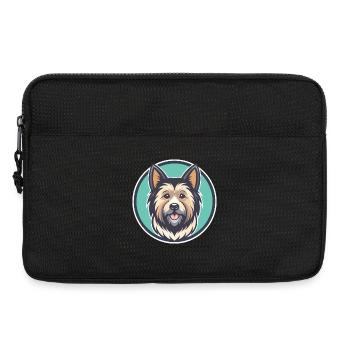 Hmong Bobtail Chien Race Dessin animé Kawaii Clipart Animal de compagnie - Sacoche pour ordinateur portable 13 pouces - noir - Devant
