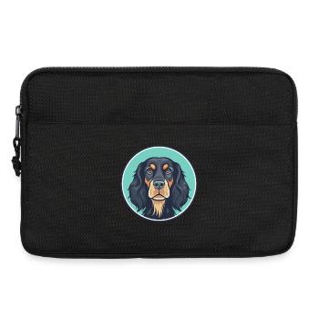 Gordon Setter Chien Race Dessin animé Kawaii Clipart Animal de compagnie - Sacoche pour ordinateur portable 13 pouces - noir - Devant