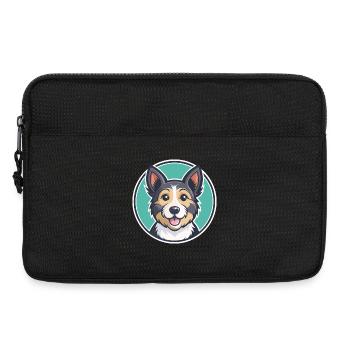 Gull Terrier Chien Race Dessin animé Kawaii Clipart Animal de compagnie - Sacoche pour ordinateur portable 13 pouces - noir - Devant