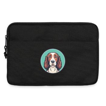 Irische Rot Und Weiß Setter Hund Rasse Lustige Karikatur - Laptoptasche 13" - Schwarz - Vorne