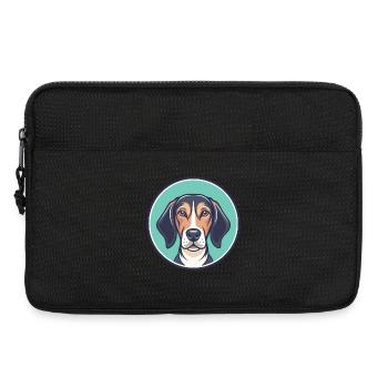 Chien courant à poil court d’Istrie Race de chien dessin animé Kawaii - Sacoche pour ordinateur portable 13 pouces - noir - Devant