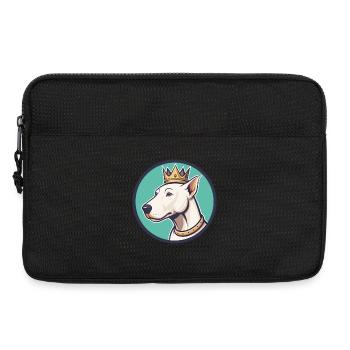 King White Hound Dog Breed Cartoon Kawaii Clipart - Laptop bag 13" - black - Front