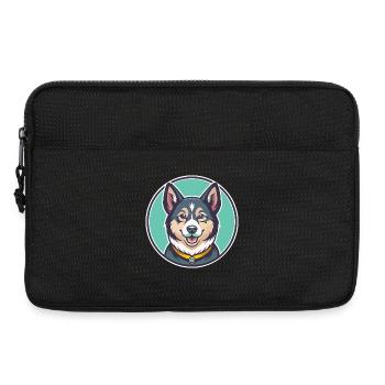 Kunming Chien Race Dessin Animé Personnage Kawaii Clipart - Sacoche pour ordinateur portable 13 pouces - noir - Devant