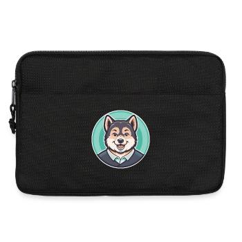 Liangshan Chien Race Dessin animé Kawaii Clipart Animal - Sacoche pour ordinateur portable 13 pouces - noir - Devant