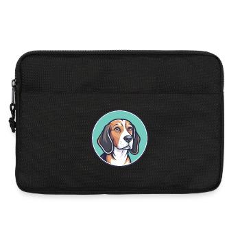 Lévrier letton chien race dessin animé Kawaii Clipart animal de compagnie - Sacoche pour ordinateur portable 13 pouces - noir - Devant