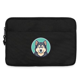 Milieu Asiatique Ovtcharka Chien Race Dessin Animé Kawaii - Sacoche pour ordinateur portable 13 pouces - noir - Devant