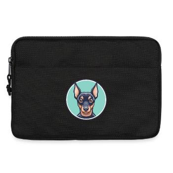 Miniature Pinscher Chien Race Dessin Animé Kawaii - Sacoche pour ordinateur portable 13 pouces - noir - Devant