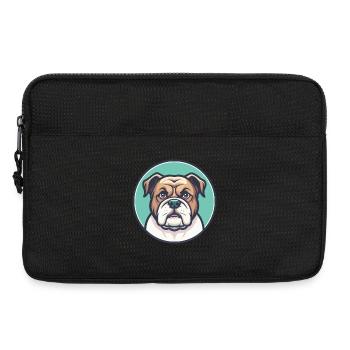 Olde Anglais Bulldogge Chien Race Dessin animé Kawaii - Sacoche pour ordinateur portable 13 pouces - noir - Devant
