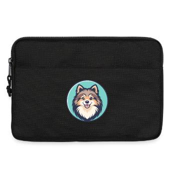 Spitz nordique chien race dessin animé Kawaii Clipart animal de compagnie - Sacoche pour ordinateur portable 13 pouces - noir - Devant