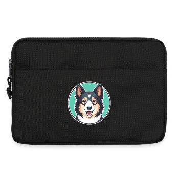 Norrbottenspets Dog Breed Cartoon Kawaii Clipart - Laptop bag 13" - black - Front