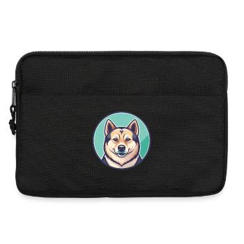 Norvégien Buhund Chien Race Dessin animé Kawaii Clipart - Sacoche pour ordinateur portable 13 pouces - noir - Devant