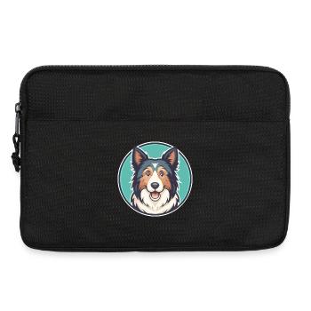 Vieux Gallois Gris Chien Chien Race Dessin Animé Kawaii - Sacoche pour ordinateur portable 13 pouces - noir - Devant