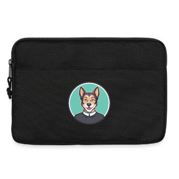 Pasteur Garafiano Race Chien Dessin animé Kawaii Clipart - Sacoche pour ordinateur portable 13 pouces - noir - Devant