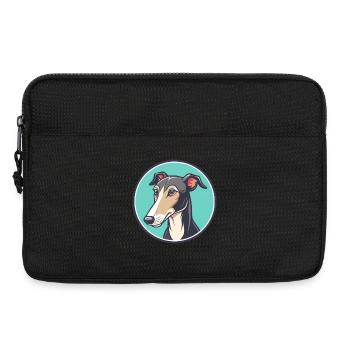 Lévrier polonais chien race dessin animé Kawaii Clipart - Sacoche pour ordinateur portable 13 pouces - noir - Devant