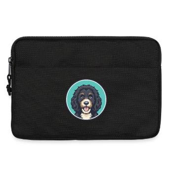 Portuguese Water Dog Breed Cartoon Kawaii Clipart - Laptop bag 13" - black - Front