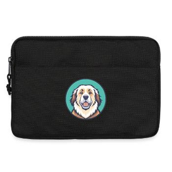 chien de montagne des Pyrénées Race Dessin animé Kawaii Clipart - Sacoche pour ordinateur portable 13 pouces - noir - Devant