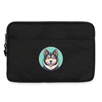 Sibirische Laika Hunderasse Cartoon Kawaii Clipart - Laptoptasche 13" - Schwarz - Vorne