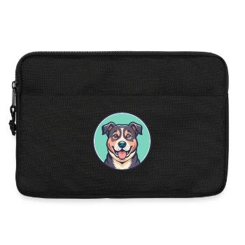Stephens Cur Chien Race Dessin animé Kawaii Clipart Animal de compagnie - Sacoche pour ordinateur portable 13 pouces - noir - Devant