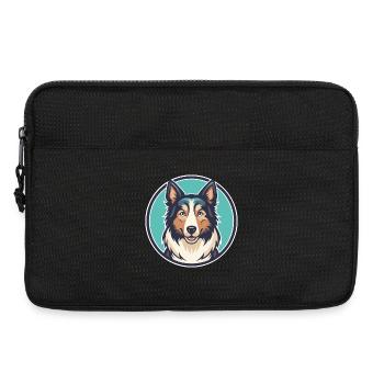 Stephens Stock Chien Race Dessin animé Kawaii Clipart - Sacoche pour ordinateur portable 13 pouces - noir - Devant