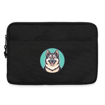 Chien d'élan suédois, dessin animé kawaii - Sacoche pour ordinateur portable 13 pouces - noir - Devant